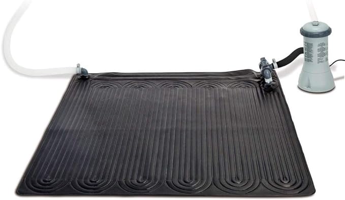 Intex 28685E 47 Inch x 47 Inch Solar Pool Water Heater Mat for 8,000 Gallon Above Ground Swimming Pool with Hose Attachment and Adaptors, Black