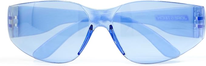 JORESTECH Eyewear Protective Safety Glasses, Polycarbonate Impact Resistant Lens Pack of 12 (Blue)