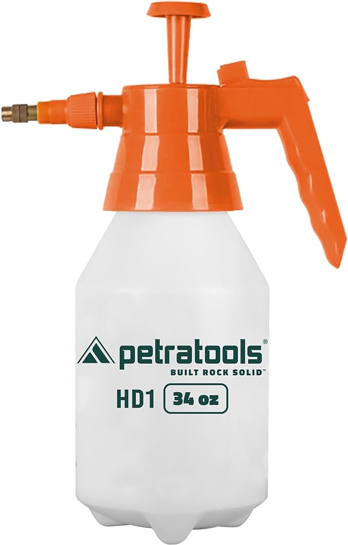 Petra - Garden Pump Sprayer HD1 - Small Hand Pump Spray Bottle, Portable Water Sprayer for Plants, Chemical Sprayer, Handheld Plant Sprayer Mister for Indoor Plants, Pressure Hand Weed Sprayer (34oz)