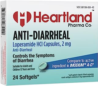 Anti-Diarrheal Medicine Loperamide Hydrochloride 2mg Softgel Capsules Blister Pack 100% USA Manufactured (24 Softgels)