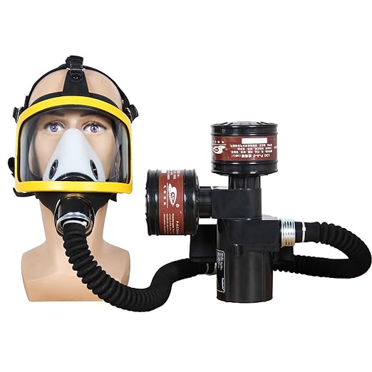 Portable Electric PAPR Respirator System, Air Respirator for Painting, Powered Air Purifying Respirator, Dust and Industry Use, Supplied Air Respirator, Large Air Volume, Two Filters