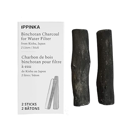 Binchotan Charcoal - Water Purifying Sticks for Great-Tasting Water from Kishu, Japan - Each Stick Filters up to 2 Liters of Water - 2 Sticks