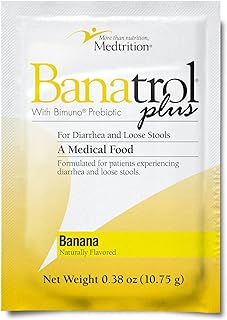 Medtrition Banatrol Natural Anti-Diarrheal with Prebiotics, Relief for IBS, Recurring Diarrhea, Clinically Supported Medical Food, Non-Constipating, 21 Servings (Banana)