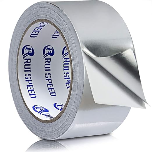 1 R RUI SPEED Aluminum Foil Tape, Metal Duct Tape, 2 in x 66 FT (4 mil), Professional Grade for HVAC, Patching Hot, Cold Air Ducts, Metal Repair, Ductwork.