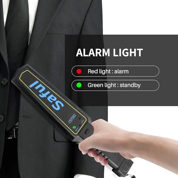 Handheld Metal Detector Security Portable Adjustable Sensitivity Sound Vibration Alerts Detects Weapons Knivers Screw Scanner Detects