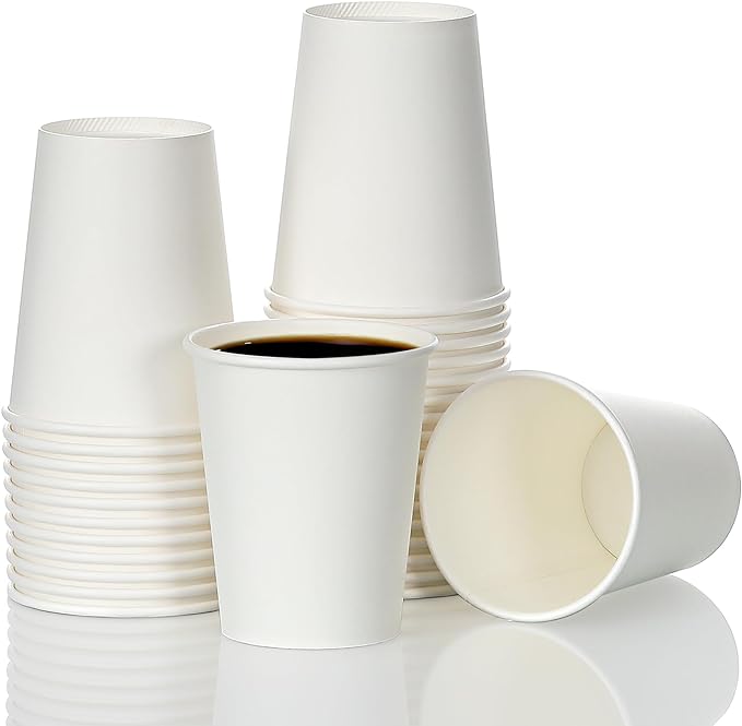 AOZITA 120 Pack 8 oz Paper Cups, Coffee Cups, White Paper Hot/Cold Disposable Beverage Drinking Cup for Water, Juice, Coffee, Tea