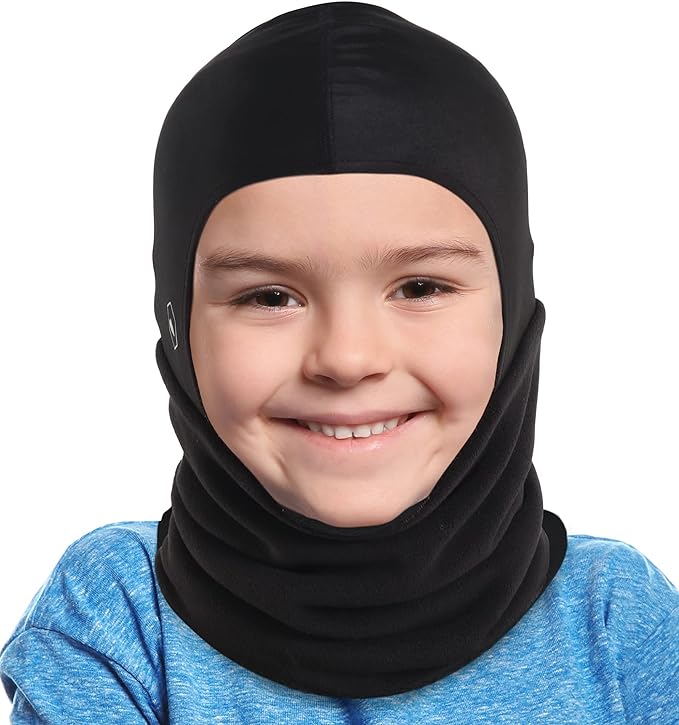 Tough Headwear Kids Balaclava Ski Mask - Kids Ski Neck Gaiter & Toddler Fleece Neck Warmer w/Helmet Liner Hood