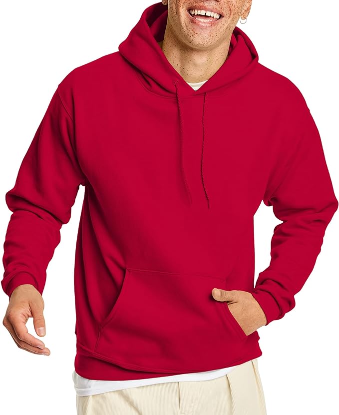 Hanes mens Ecosmart Hoodie, Midweight Fleece Sweatshirt, Pullover Hooded Sweatshirt for Men