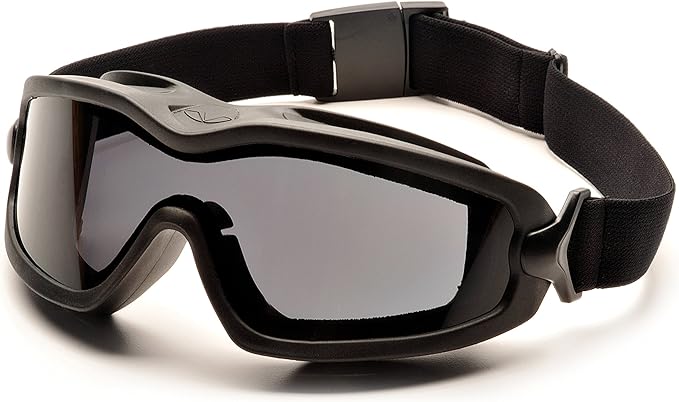 Pyramex Safety Products GB6420SDT V2G Plus Safety Glasses, Gray Anti-Fog Dual Lens with Black Strap, Gray