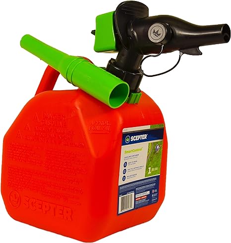 Scepter FR1G152 Fuel Container with Spill Proof Smart Control Spout with Bonus Funnel, Red Gas Can, 1 Gallon