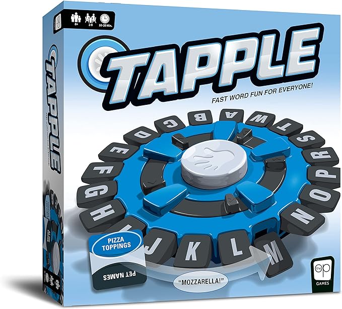 USAOPOLY TAPPLE® Word Game | Fast-Paced Family Board Game | Choose a Category & Race Against The Timer to be The Last Player | Learning Game Great for All Ages (1 Pack)