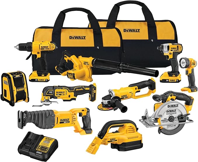 DEWALT 20V MAX Power Tool Combo Kit, 10-Tool Cordless Power Tool Set with 2 Batteries and Charger (DCK1020D2
