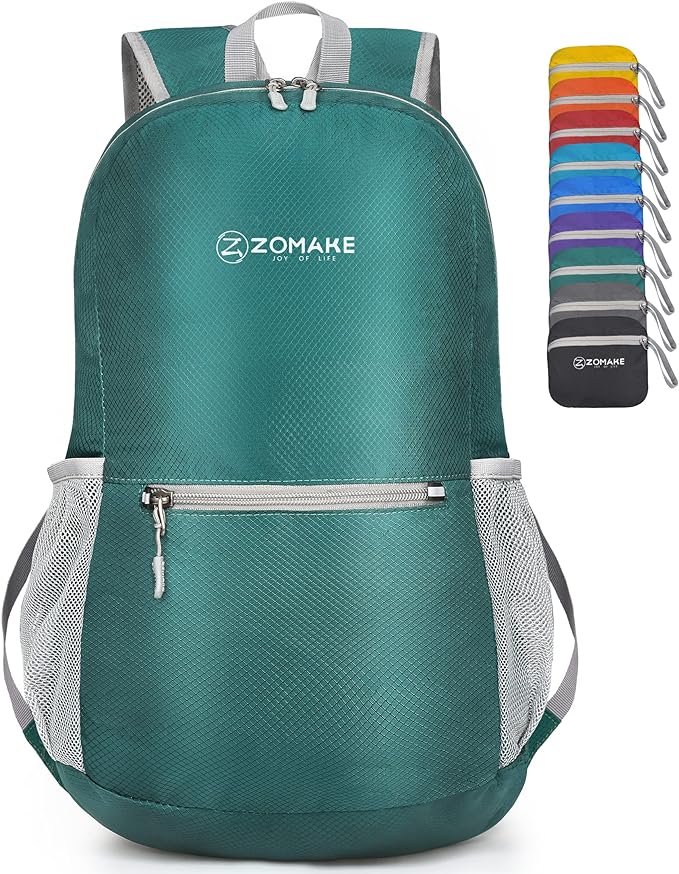ZOMAKE Ultra Lightweight Hiking Backpack 20L - Packable Small Backpacks Water Resistant Daypack for Women Men(Dark Green)